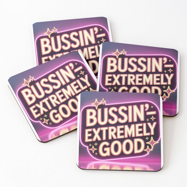 Item preview, Bussin’ Neon Slang Design – Extremely Good Funny Poster, T-Shirt & Wall Art designed and sold by GRAPHIX444.