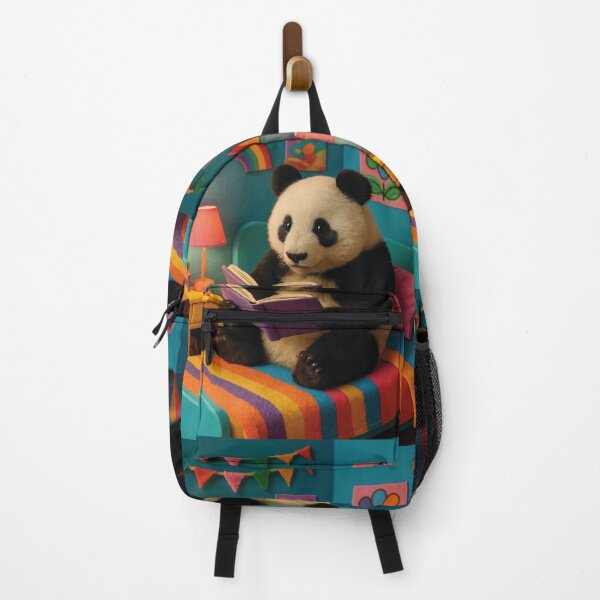 Item preview, cozy room, funny panda, reading a book designed and sold by Mauswohn.