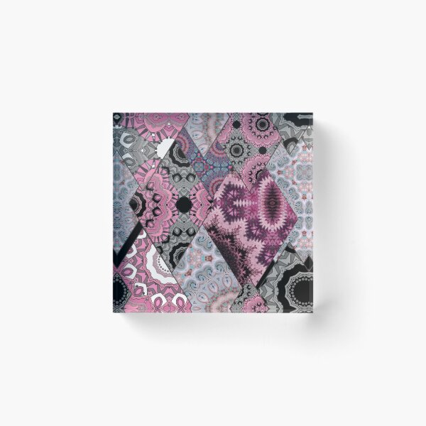 Item preview, The national pattern in the patchwork . Purple soft grey and blue colours.  designed and sold by fuzzyfox.