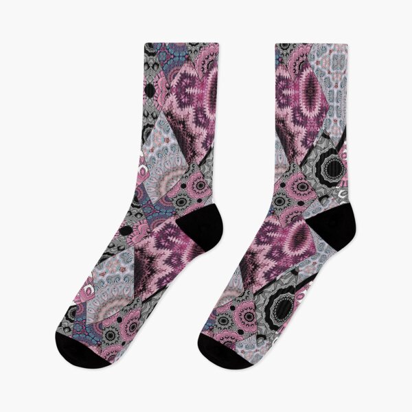 Item preview, The national pattern in the patchwork . Purple soft grey and blue colours.  designed and sold by fuzzyfox.
