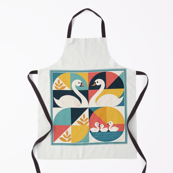 Item preview, Geometric Swan Family Illustration – Modern Retro Minimalist Design – Kids Room Collection designed and sold by asliberry.