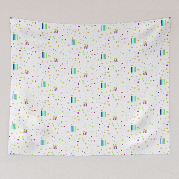 Item preview, Elaborate white colorful playful dot pattern | white joyful multicolor dots  designed and sold by lausn.