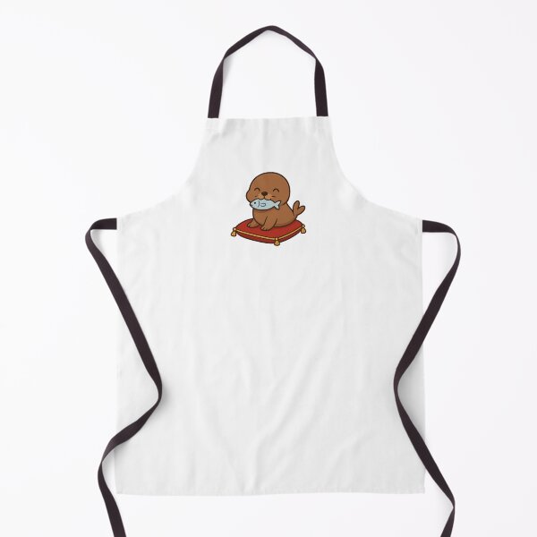 Item preview, Cute Brown Seal with Fish designed and sold by Everyday Motif.