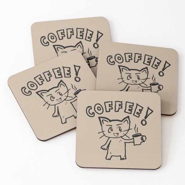 Item preview, Cute Coffee Cat Doodle(black) – Funny Kawaii Coffee Lover Design designed and sold by AlyaCreates.