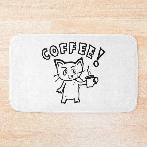 Item preview, Cute Coffee Cat Doodle(black) – Funny Kawaii Coffee Lover Design designed and sold by AlyaCreates.