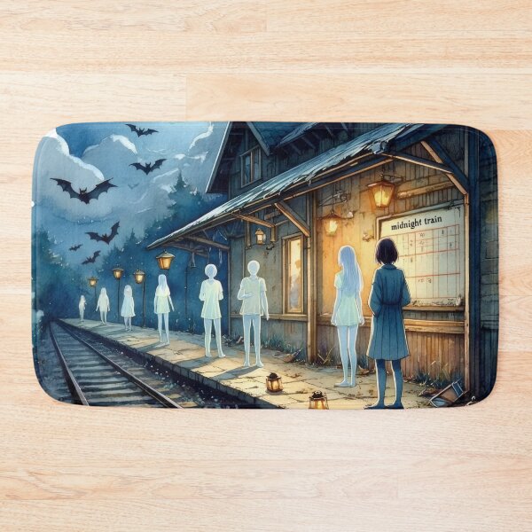 Item preview, Midnight Ghost Train – Haunted Station Halloween Art designed and sold by Ombrya.