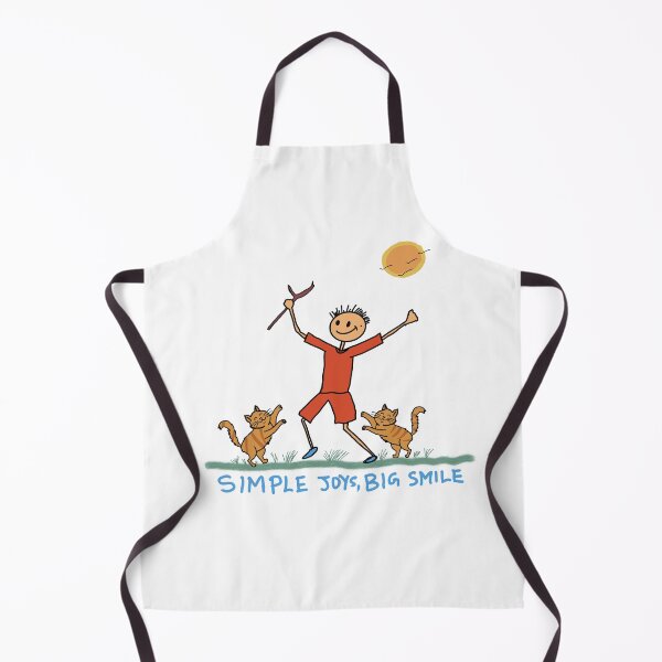 Item preview, Simple Joys Big Smile Stick Figure Art with Cats – Happiness Quote Design designed and sold by Popstudio85.