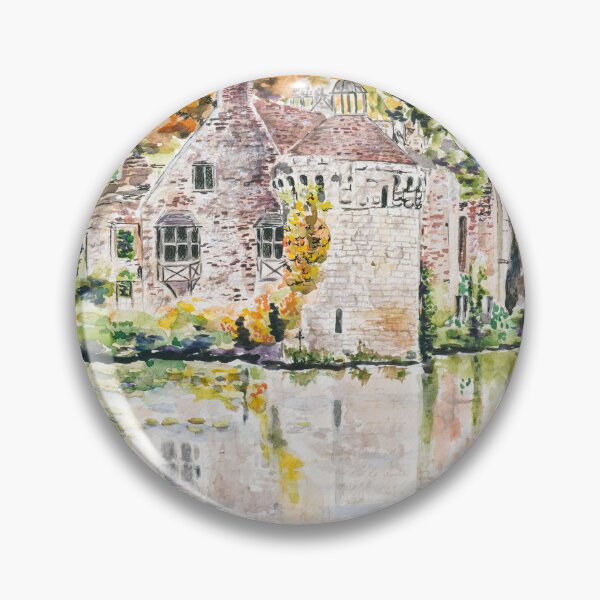 Item preview, Scotney Castle in Autumn – Watercolor Painting of English Countryside designed and sold by ColorandColor.