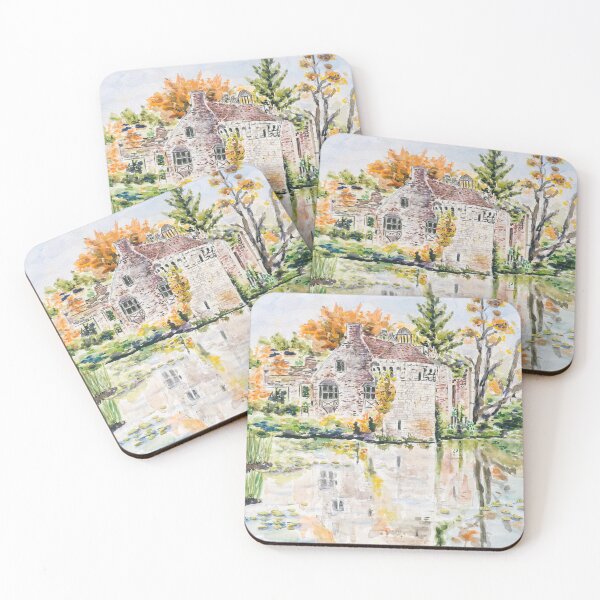 Item preview, Scotney Castle in Autumn – Watercolor Painting of English Countryside designed and sold by ColorandColor.