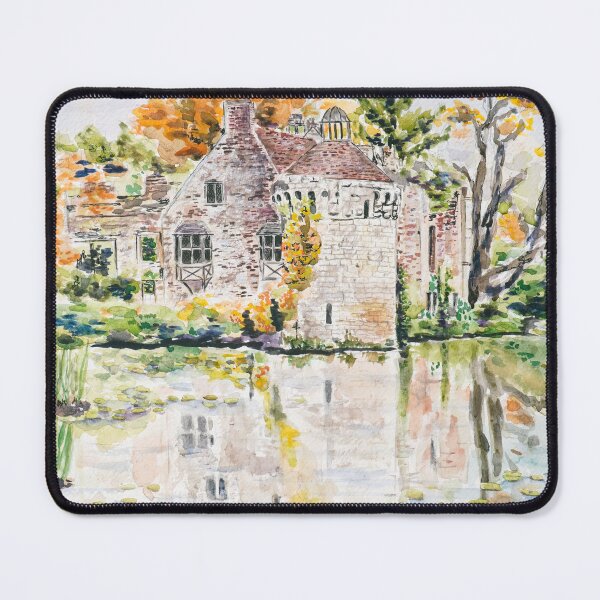 Item preview, Scotney Castle in Autumn – Watercolor Painting of English Countryside designed and sold by ColorandColor.