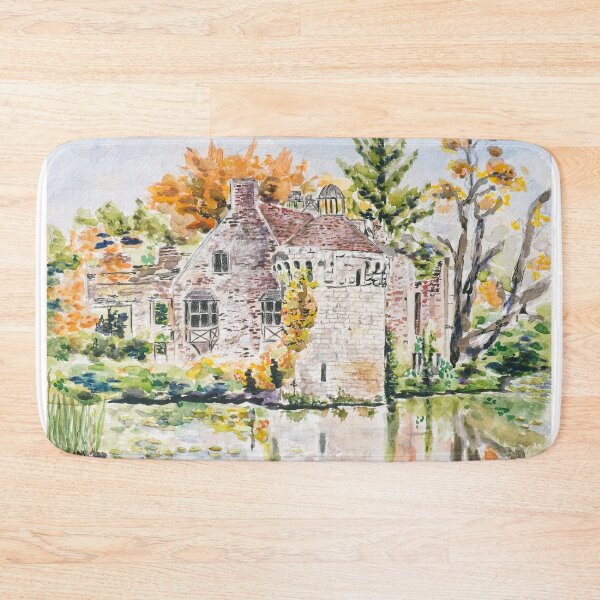 Item preview, Scotney Castle in Autumn – Watercolor Painting of English Countryside designed and sold by ColorandColor.