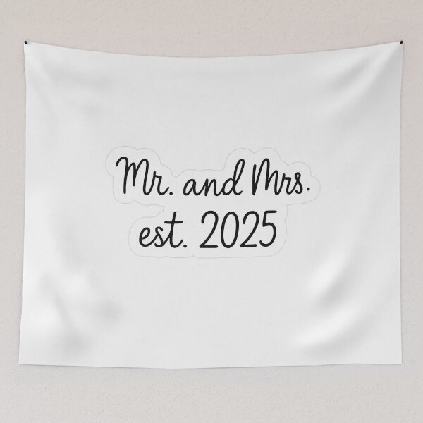 Item preview, Mr. and Mrs. est. 2025 Sticker – Newlywed Wedding Anniversary Gift designed and sold by Evanka.