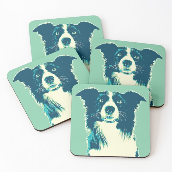 Item preview, Border Collie Australian dog blue green designed and sold by blueidesign.
