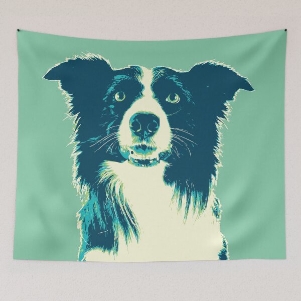 Item preview, Border Collie Australian dog blue green designed and sold by blueidesign.