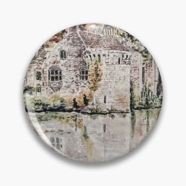 Item preview, Castillo de Scotney en otoño: acuarela de la campiña inglesa, versión vintage designed and sold by SelenePaintings .