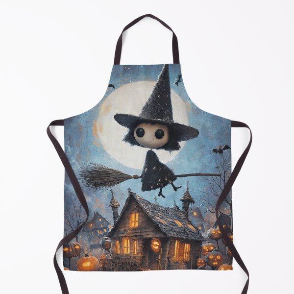Item preview, Vintage halloween night with glowing pumpkins and witch designed and sold by Piotrek0001.