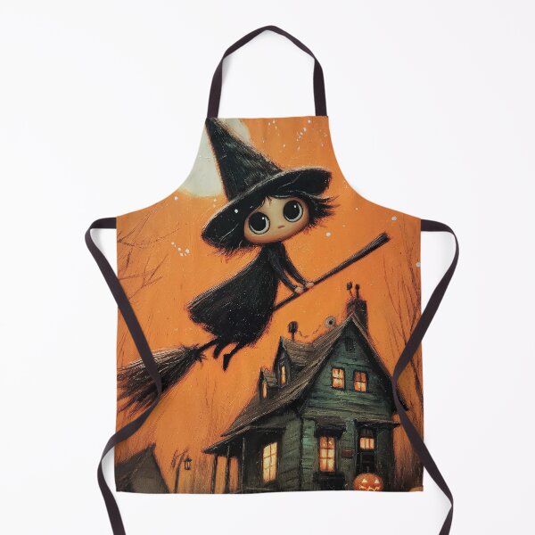 Item preview, Witch silhouette drifting above eerie gothic halloween scene designed and sold by Piotrek0001.