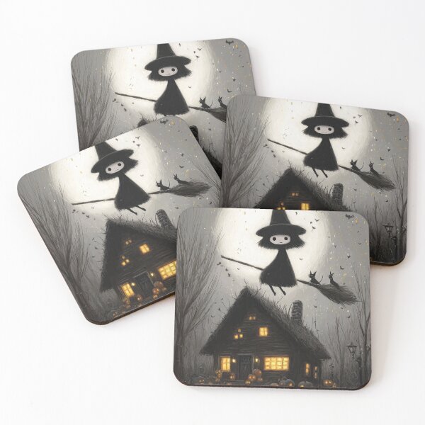 Item preview, Vintage style halloween illustration with haunted night scene designed and sold by Piotrek0001.
