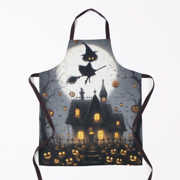 Item preview, Dark halloween forest with glowing pumpkins and witch designed and sold by Piotrek0001.