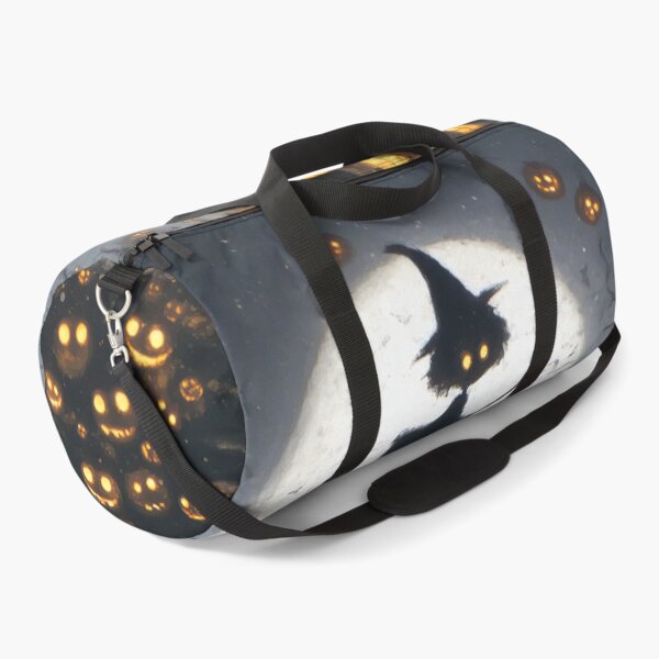 Item preview, Dark halloween forest with glowing pumpkins and witch designed and sold by Piotrek0001.