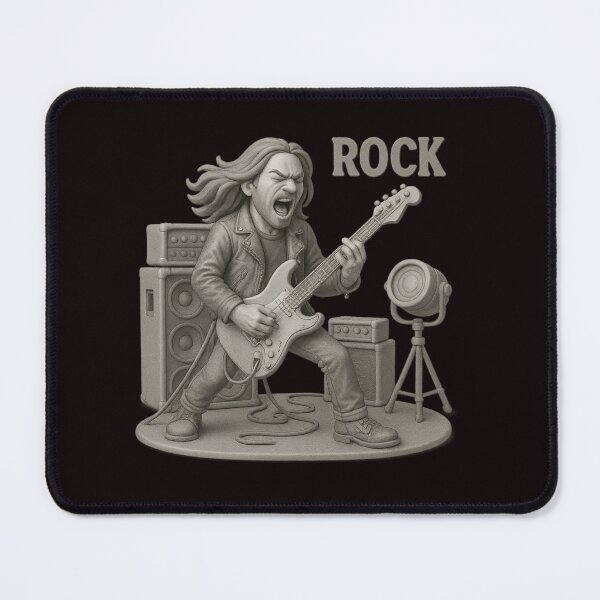 Item preview, Rock Guitarist – 3D Monochrome Illustration designed and sold by Tadeusz1.