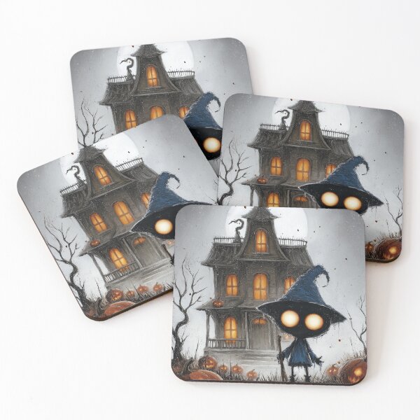 Item preview, Gothic halloween house glowing beneath a mysterious moon designed and sold by Piotrek0001.