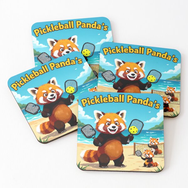 Item preview, pickleball red pandas fun cartoon art designed and sold by SmashingDeals.