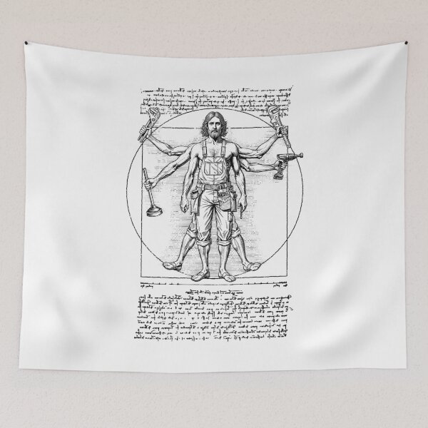 Item preview, Plumber Plumbing Vitruvian Man Leonardo Da Vinci Pipe Wrench designed and sold by GrandeDuc.