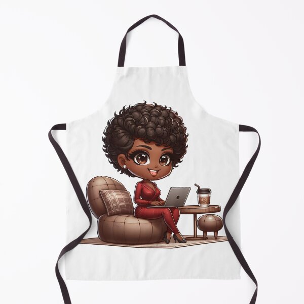 Item preview, Afro Hair Girl Working on Computer designed and sold by Lulunza.