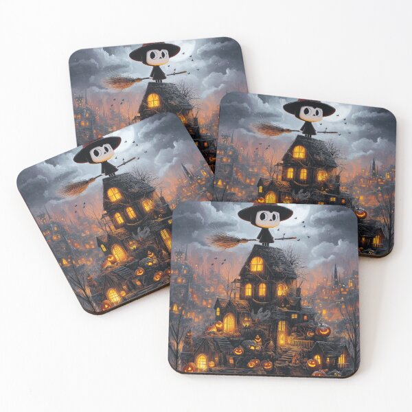 Item preview, Mysterious halloween night with enchanted witch on broom designed and sold by Piotrek0001.