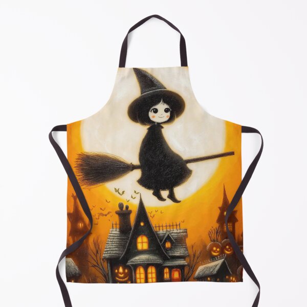 Item preview, Mystical halloween witch floating through dark orange sky designed and sold by Piotrek0001.