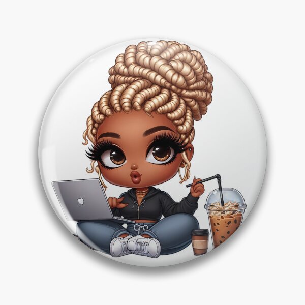 Item preview, Brown Skin Student with Coffee Sticker designed and sold by Lulunza.