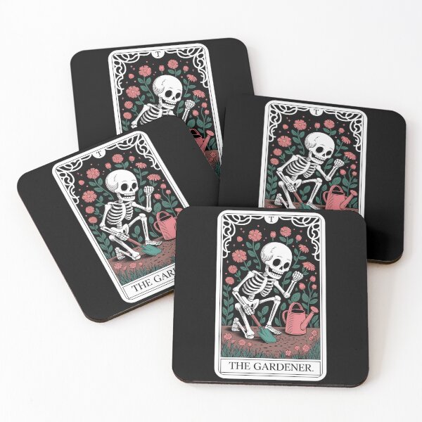 Item preview, The Gardener Skeleton Watering Plants Tarot Card Design designed and sold by Blok45.