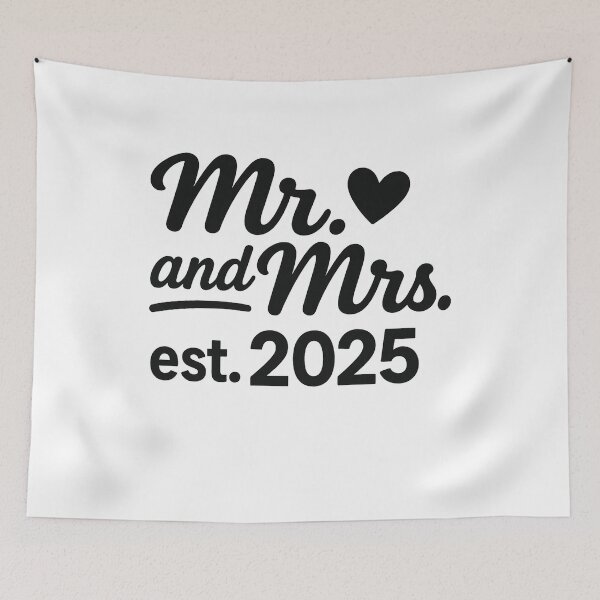 Item preview, Mr. and Mrs. est. 2025 Sticker – Newlywed Wedding Anniversary Gifts designed and sold by Evanka.