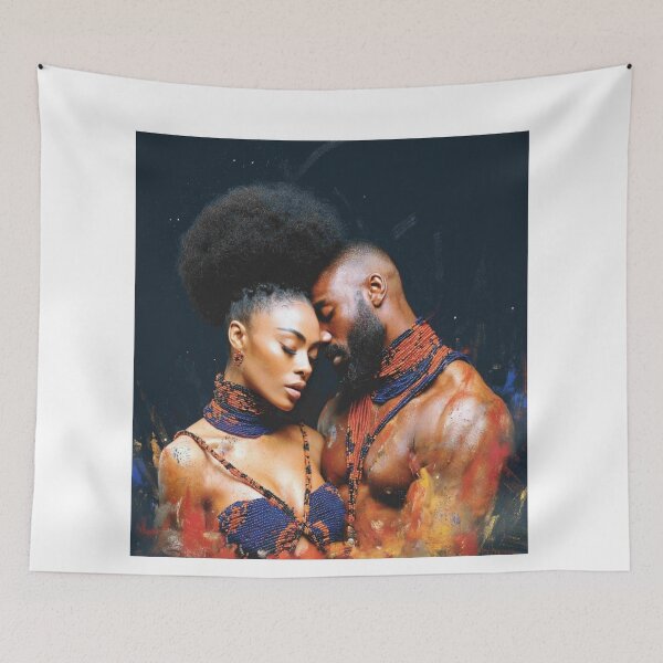 Aperçu de l'œuvre Art de l'amour noir Afro Nova créée et vendue par Blackcanvas444.