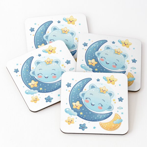 Item preview, Kawaii Moon and Stars | Cute Night Sky Cartoon Design designed and sold by SnubiArt.