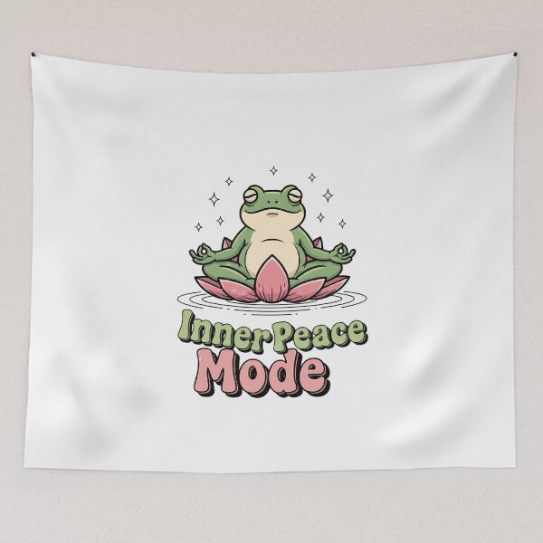 Item preview, Inner Peace Mode – Cute Frog Meditating on a Leaf designed and sold by Rank Sol.