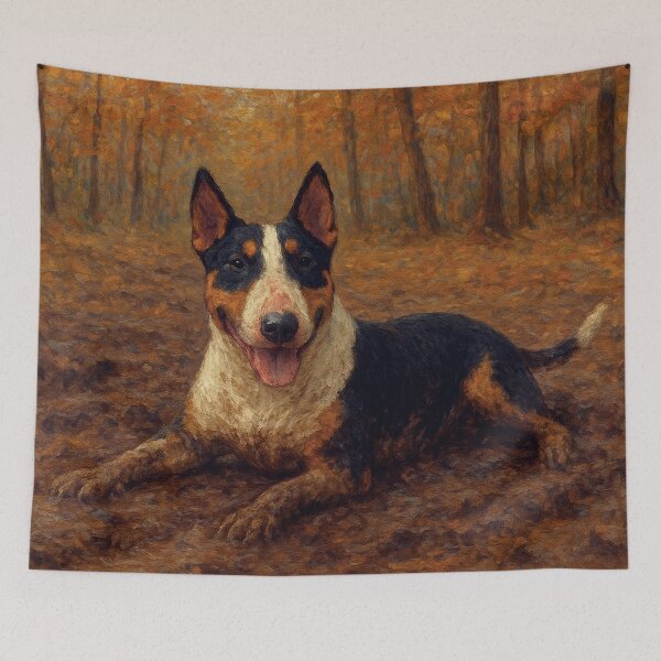 Item preview, Tricolor Bull Terrier in Autumn Mud designed and sold by Kenny8716.