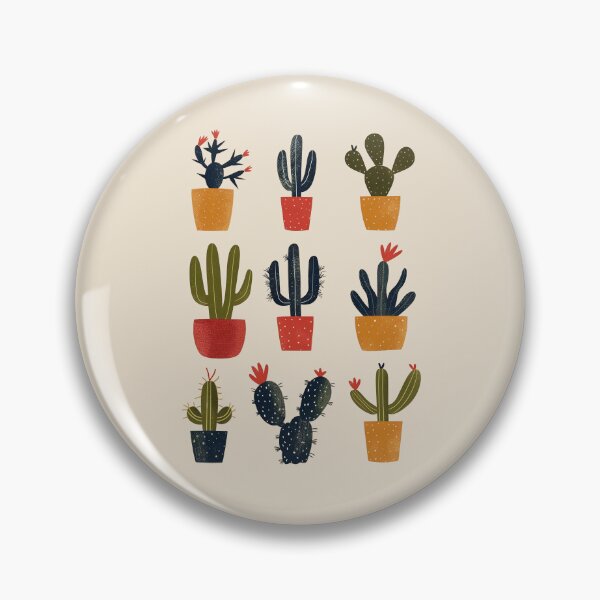 Item preview, Whimsical Folk Art Cactus Collection | Colorful Potted Plants Illustration designed and sold by doingly.
