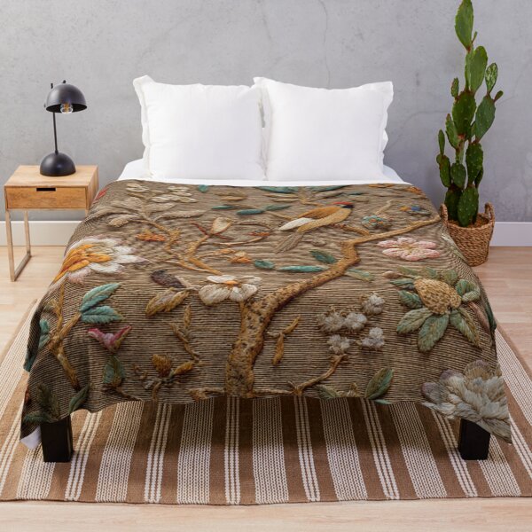 Item preview, Fancywork Floral Bird Carpet designed and sold by GrinGalore.