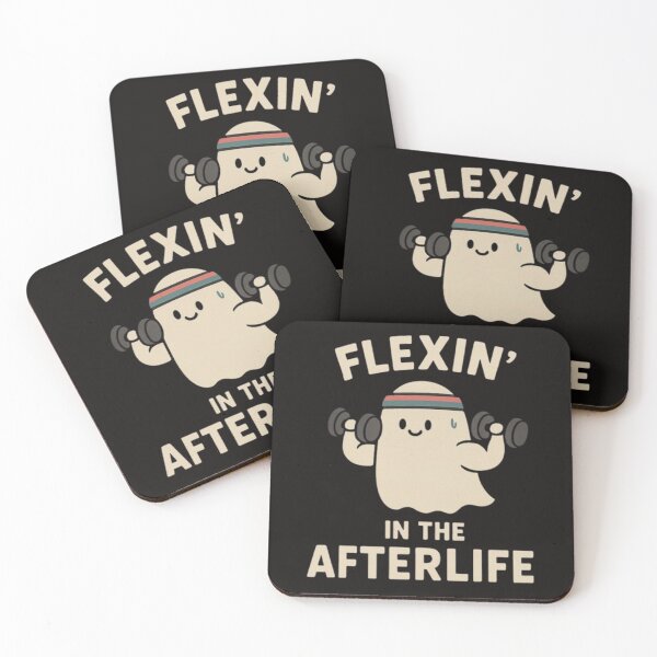 Item preview, Flexin’ in the Afterlife – Funny Cute Ghost Gym Design designed and sold by Boo-U.