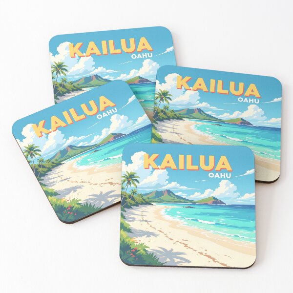 Item preview, Kailua Beach Oahu: Vintage-Style Painterly Travel Poster designed and sold by LSVart.