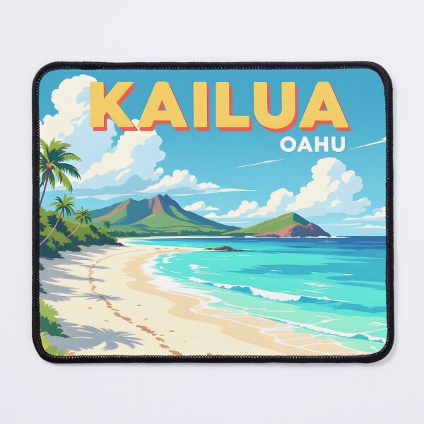 Item preview, Kailua Beach Oahu: Vintage-Style Painterly Travel Poster designed and sold by LSVart.