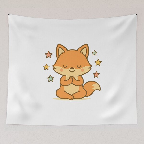 Artikelvorschau, Kawaii Yoga Fuchs entworfen und verkauft von GALLERY DRIFT.