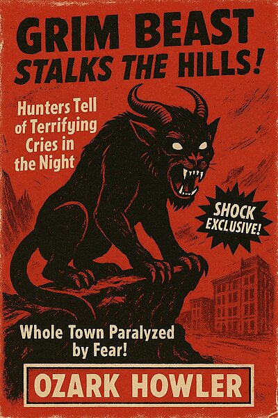 Ozark Howler vintage tabloid artwork