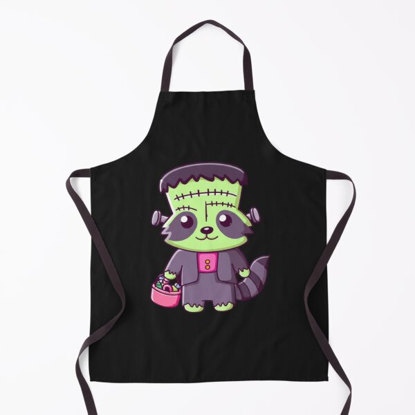 Item preview, Funny Chibi Raccoon Frankenstein with Candy Bucket | Cute Kawaii Halloween Design designed and sold by ColorSplash123.