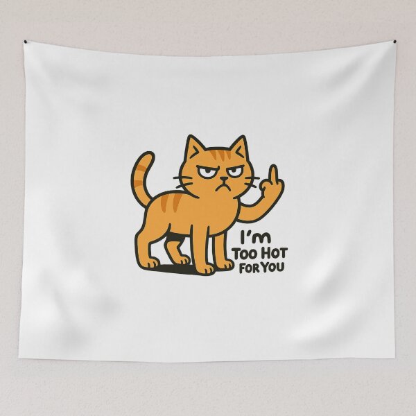 Item preview, Angry Cat Middle Finger – Funny Attitude designed and sold by Fleetwood1994.
