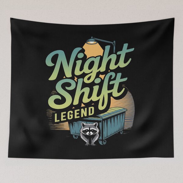 Item preview, Night shift legend - simply raccoon - Got raccoon - Funky raccoon - Do it with raccoons - Raccoon for all - Inspired by raccoon - Easy raccoon designed and sold by JansenGS.