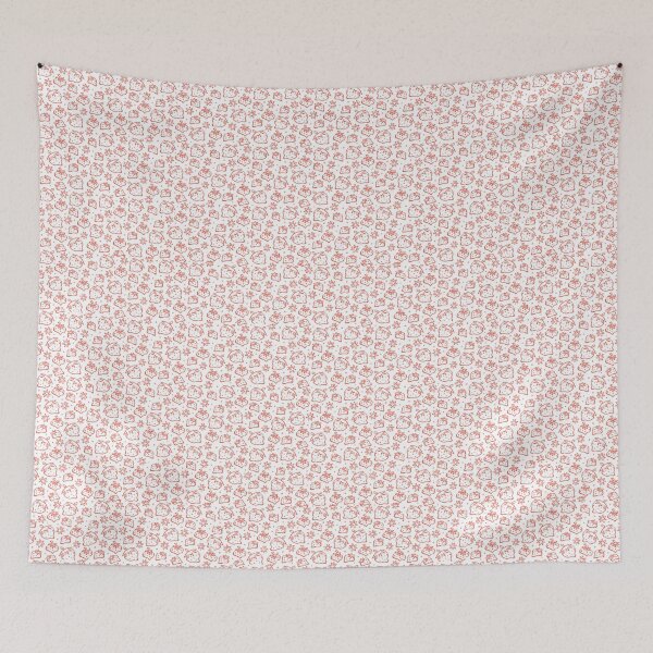 Item preview, Cute Summery Red Strawberry Lineart Pattern designed and sold by lycancorvus.