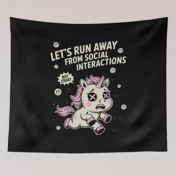 Item preview, let's run away from social interactions designed and sold by PAINTMONKEYS.